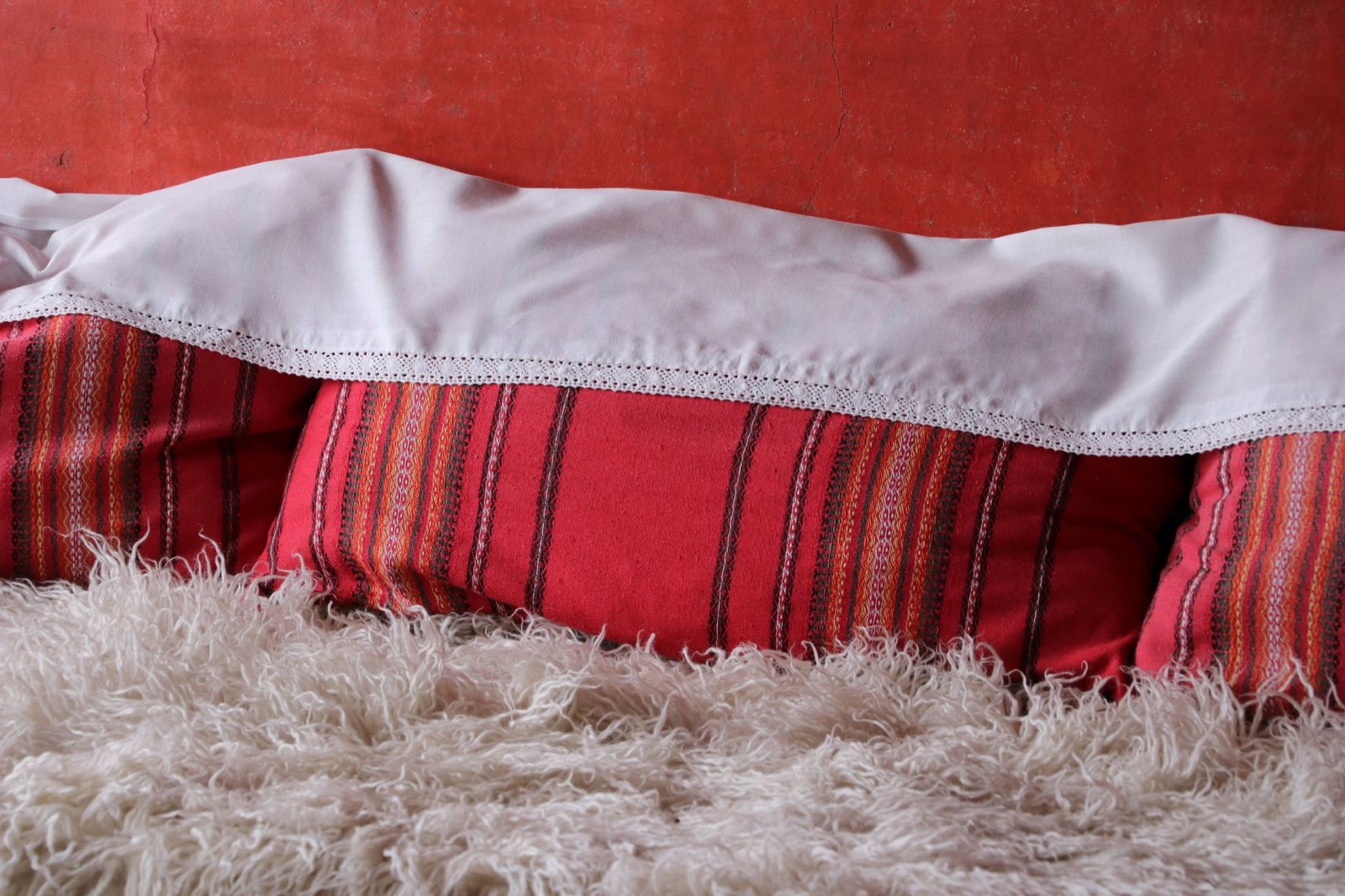 texture de linge de lit et oreiller en coton